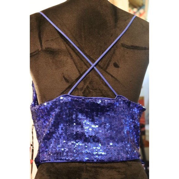 Haunte Mode triangle Sequel Blue Criss Cross back strap top M NWT - Picture 3 of 3